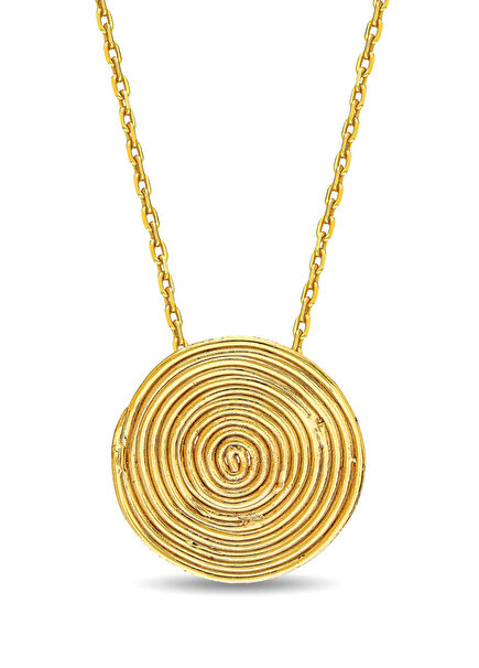 The Eternity Medallion Gold Plated Silver Necklace